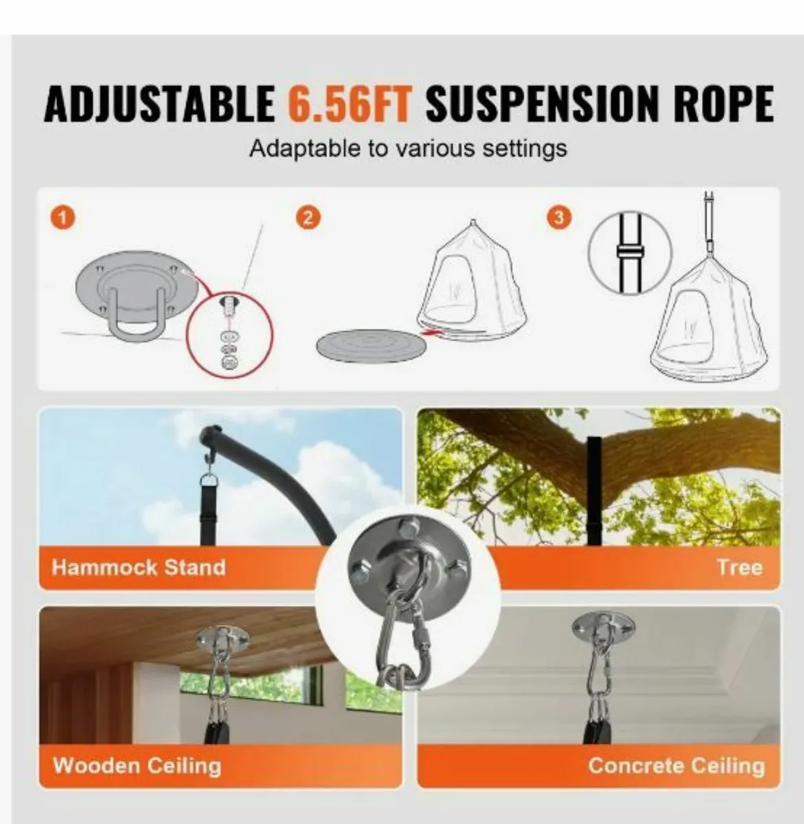 Kids Pod Swing Seat Hanging - Image 3