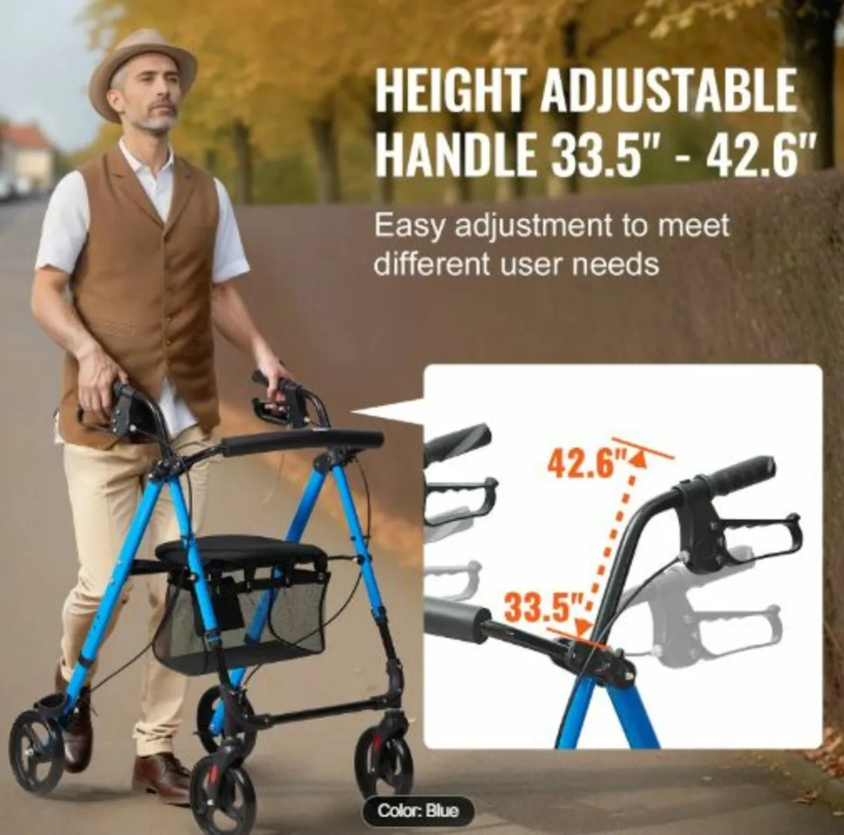 Rollator Walker for Seniors and Adult,Lightweight - Image 2