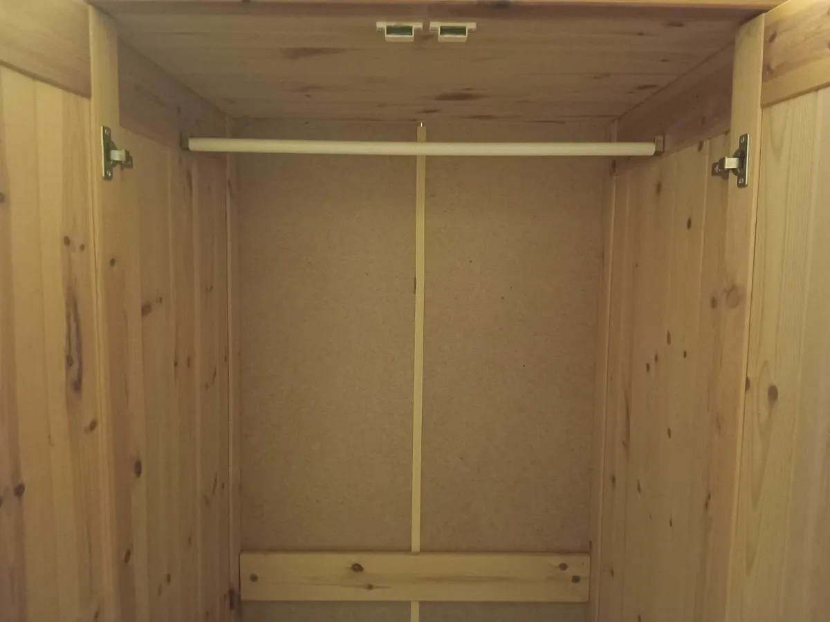 Single pine effect wardrobe - Image 4