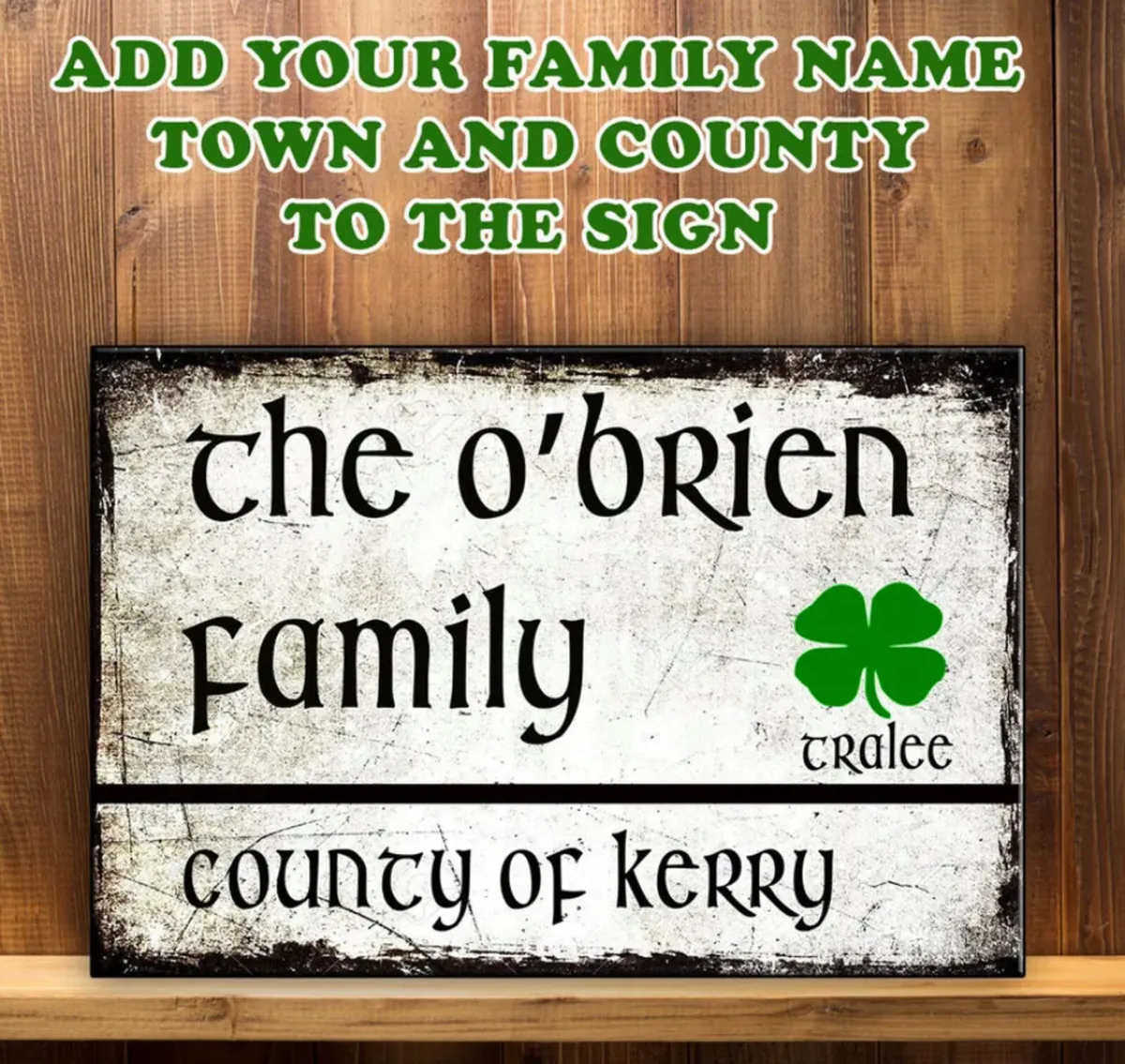 Personalised Family Town & County Retro Metal Sign - Image 1