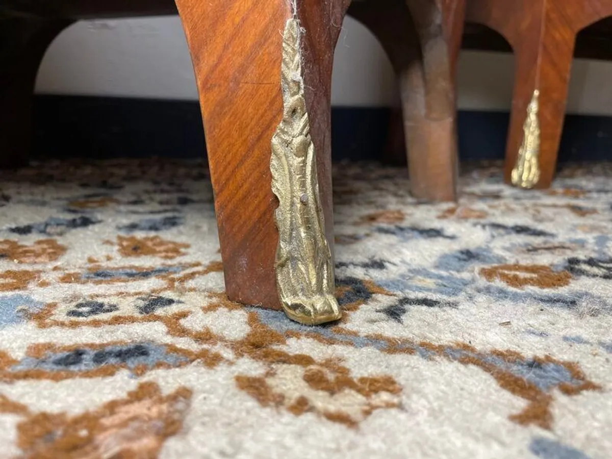 Pair of French Empire-Style Bedside Lockers / Bombe Nightstands - Image 2