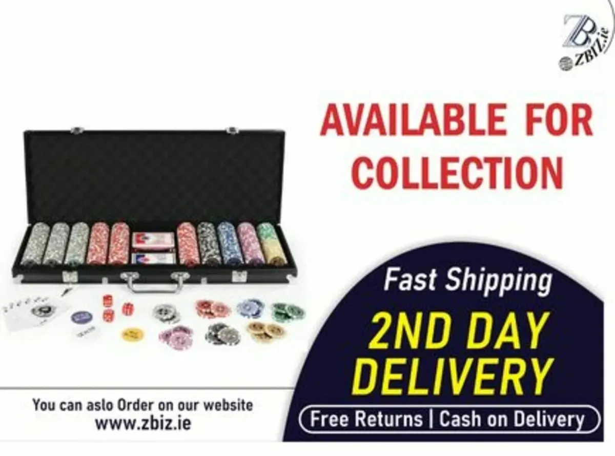 Texas Holdem Poker Chips Set with Aluminum Case - Image 1