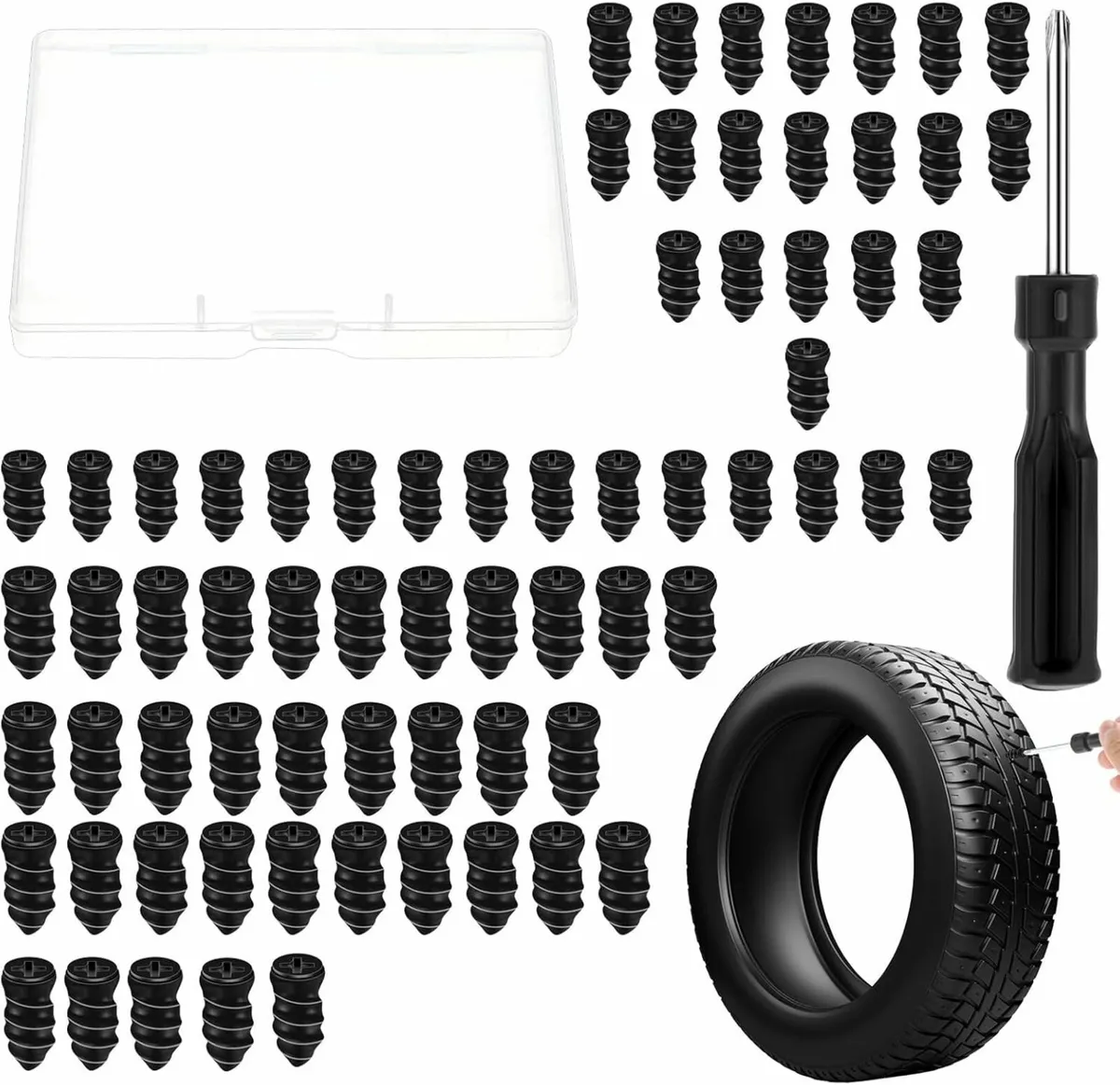 70 PCS Tire Repair Rubber Nail 2 Sizes Vacuum Tire