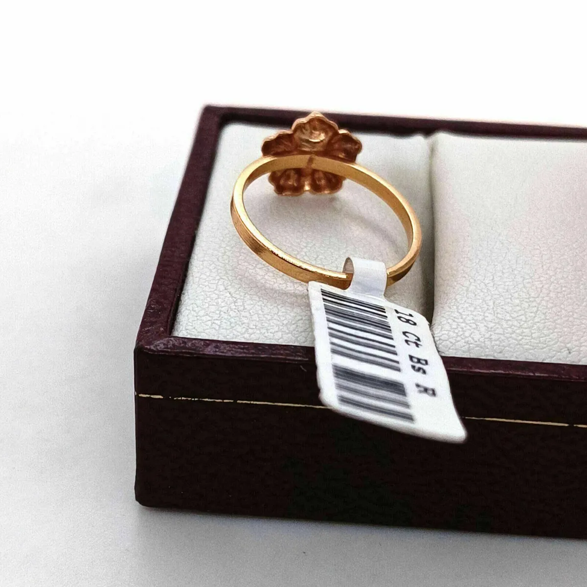 18k Yellow Gold & Turquoise Flower Ring - Image 3