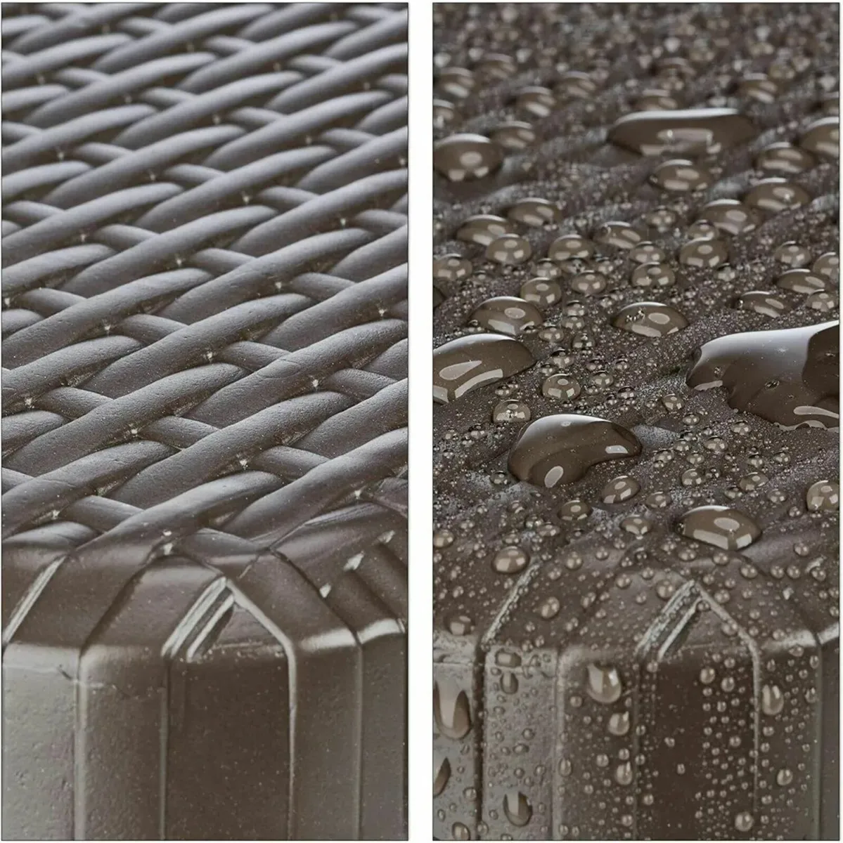 Rattan Look Weatherproof Folding Garden Table - Image 4