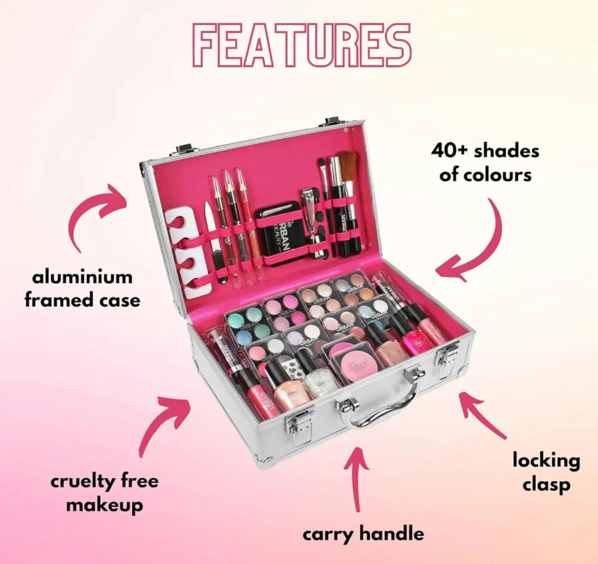 60pc Vanity Case Beauty Cosmetic Set - Image 3