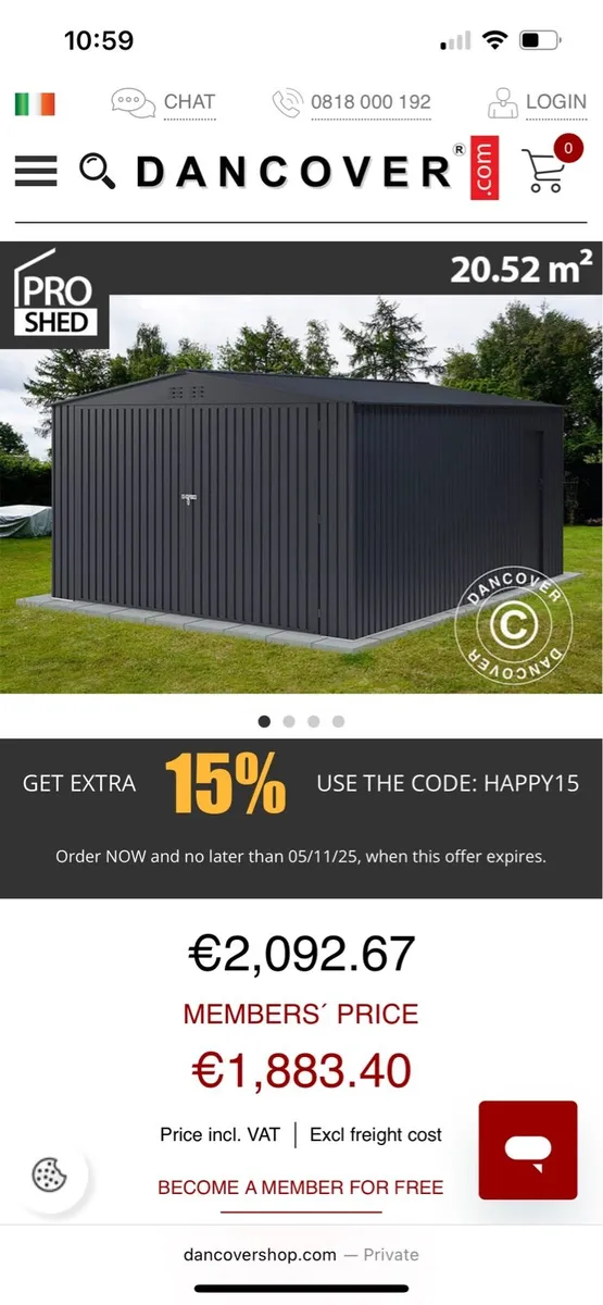 Dancover Pro Shed Metal Garage 20.5m2 - Image 3