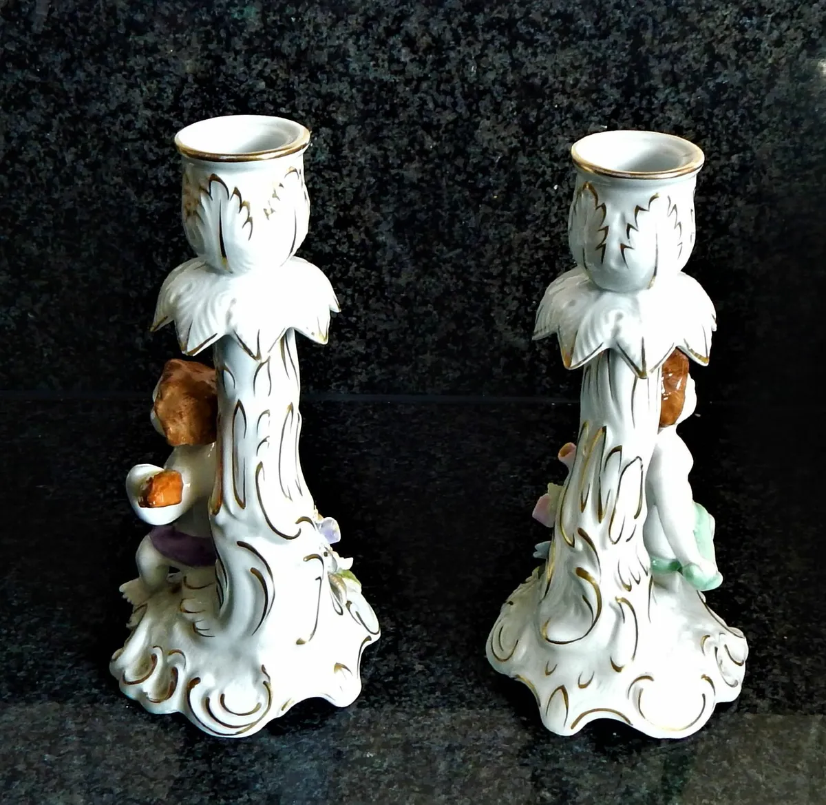 Pair of Vintage Schierholz Porcelain Candlesticks - Image 3