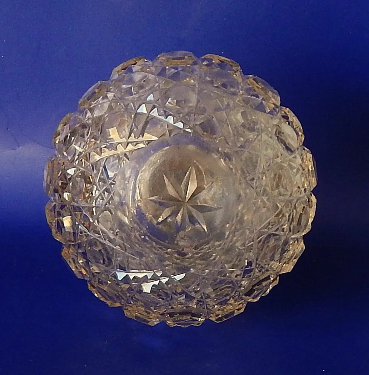 Antique Cut Glass Perfume Bottle with Silver Top - Image 2