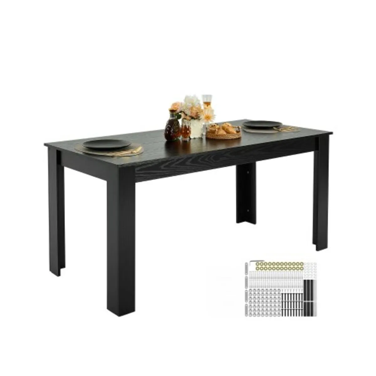 Rectangle Dining Table, 63 inch Length Large Wood - Image 1