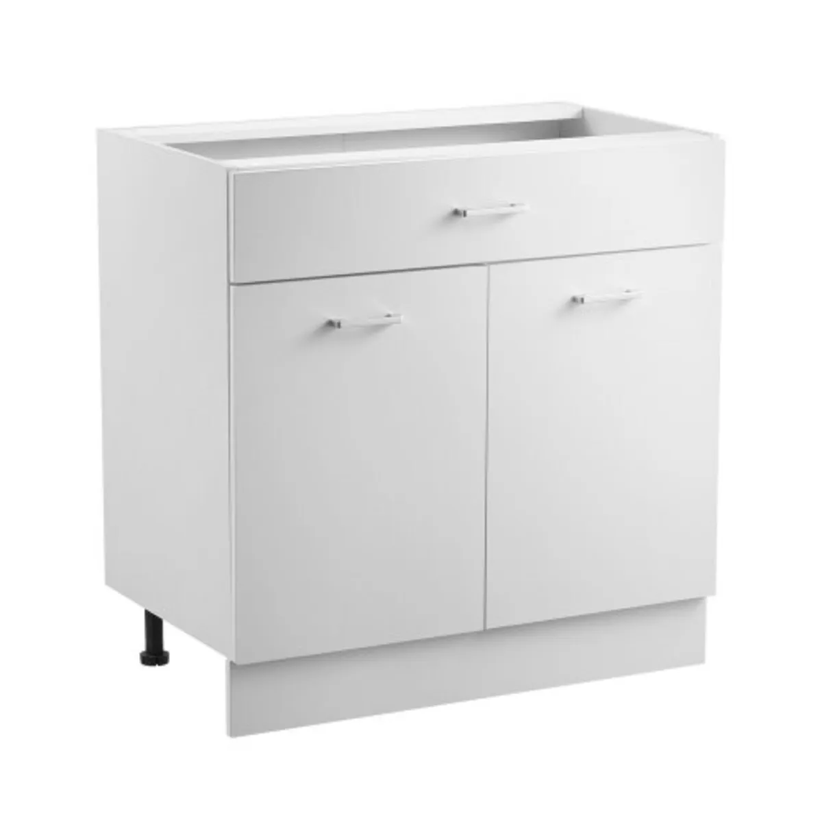 White Shaker Base Cabinet with Drawer, 31-Inch Una - Image 1
