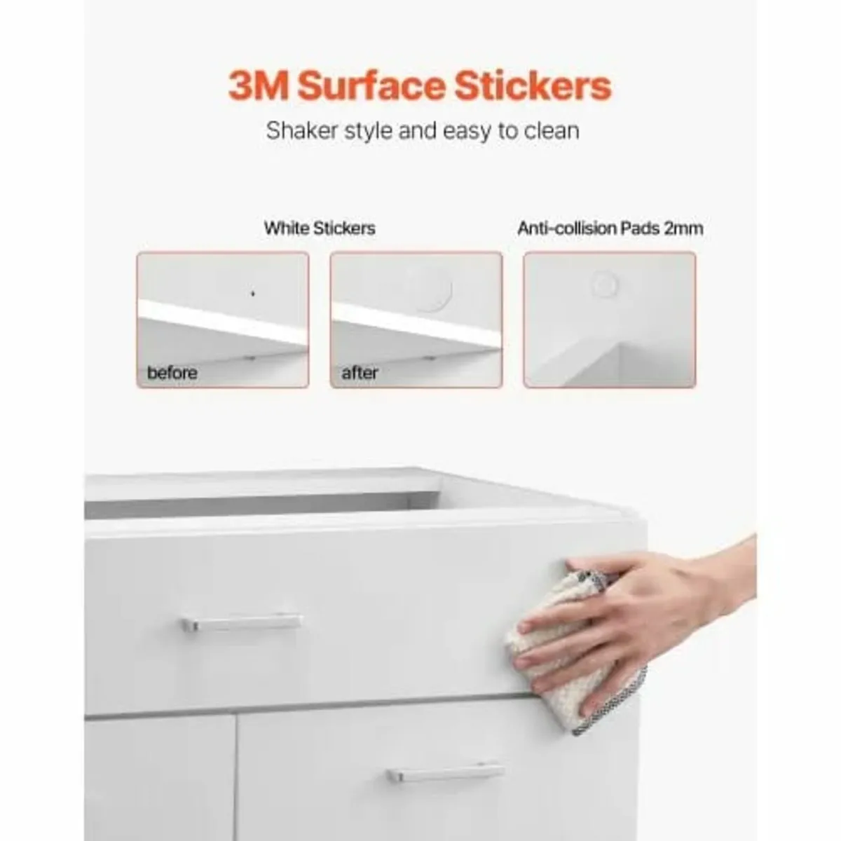 White Shaker Base Cabinet with Drawer, 31-Inch Una - Image 2