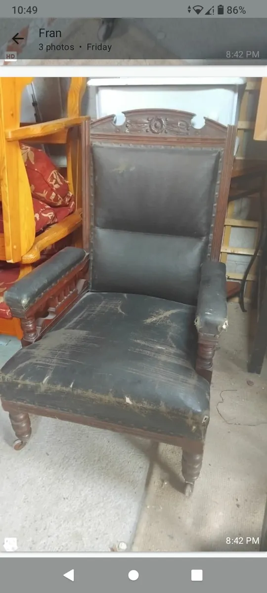 Vintage victorian chairs x 2 - Image 2