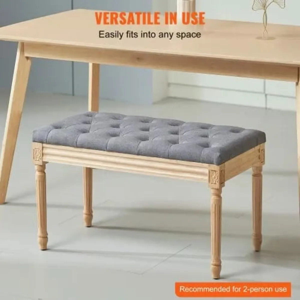 Upholstered Bench, 16"W Ottoman Bench, End of Bed - Image 2