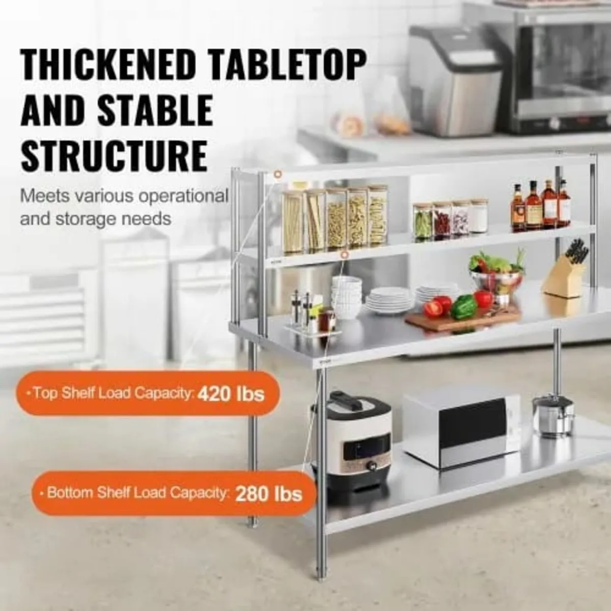 Double Overshelf, Double Tier Stainless Steel Over - Image 4