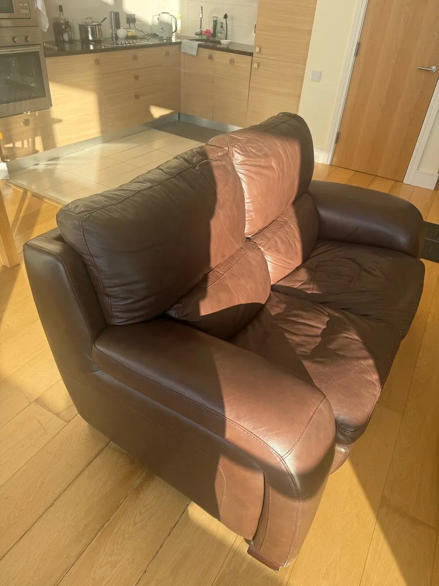 Leather couch x 2 - Image 1