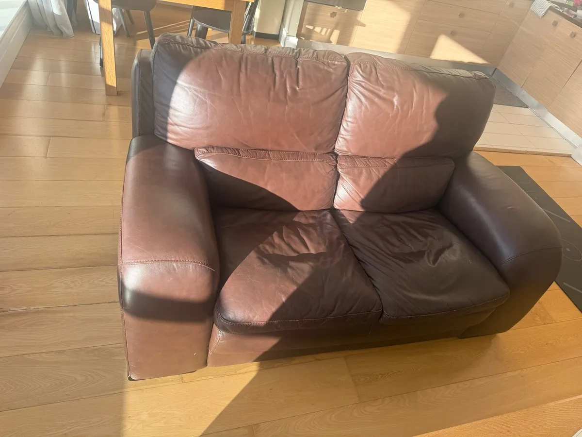 Leather couch x 2 - Image 2