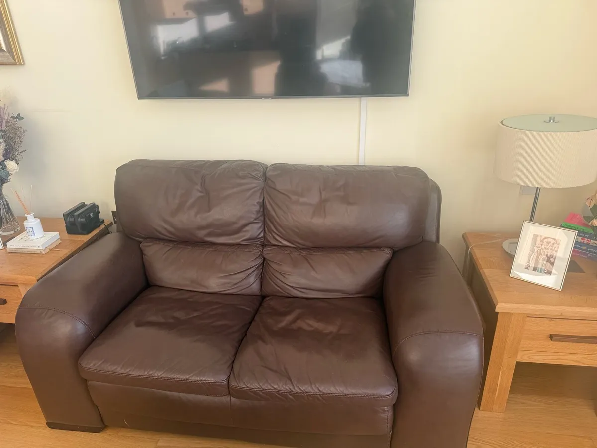 Leather couch x 2 - Image 3