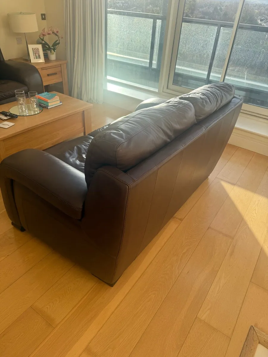 Leather couch x 2 - Image 4