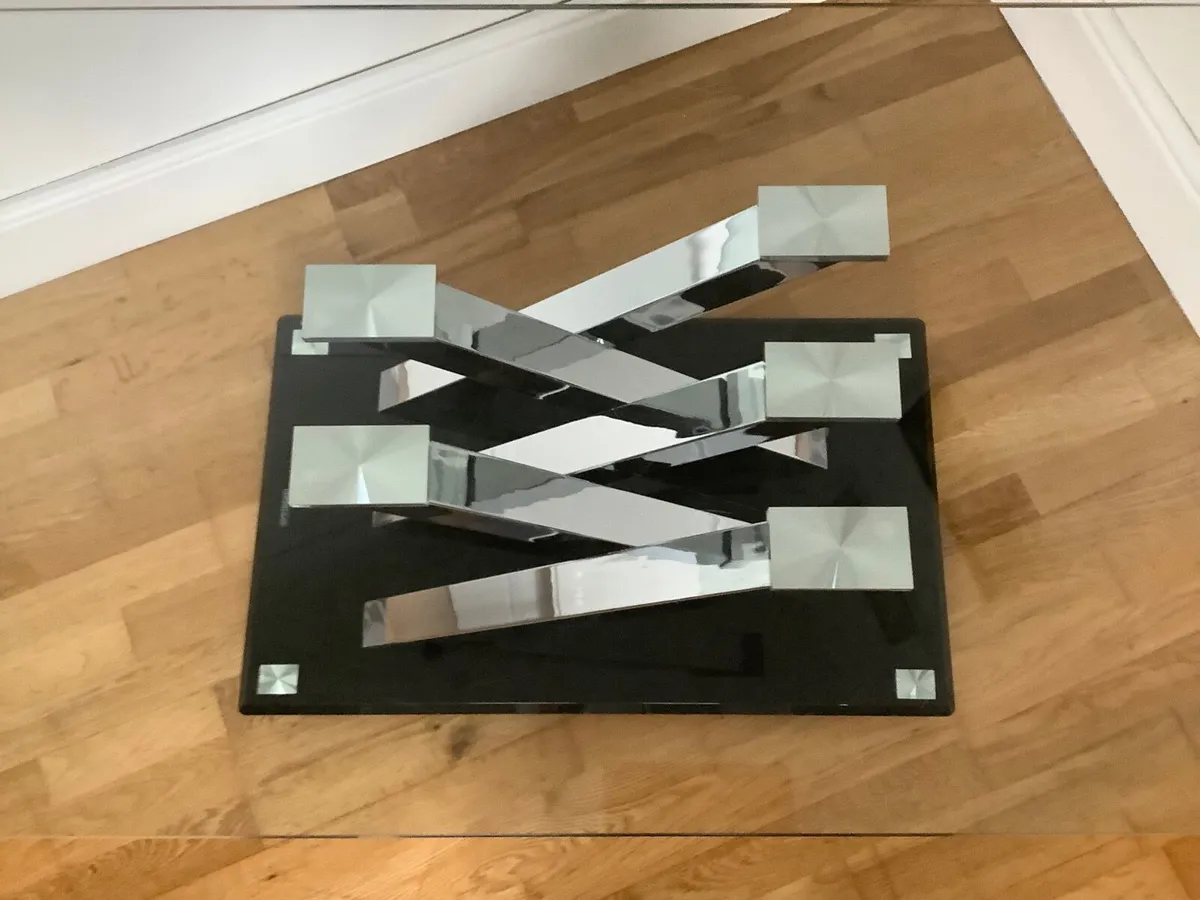 Chrome Tempered Glass Table - Image 3