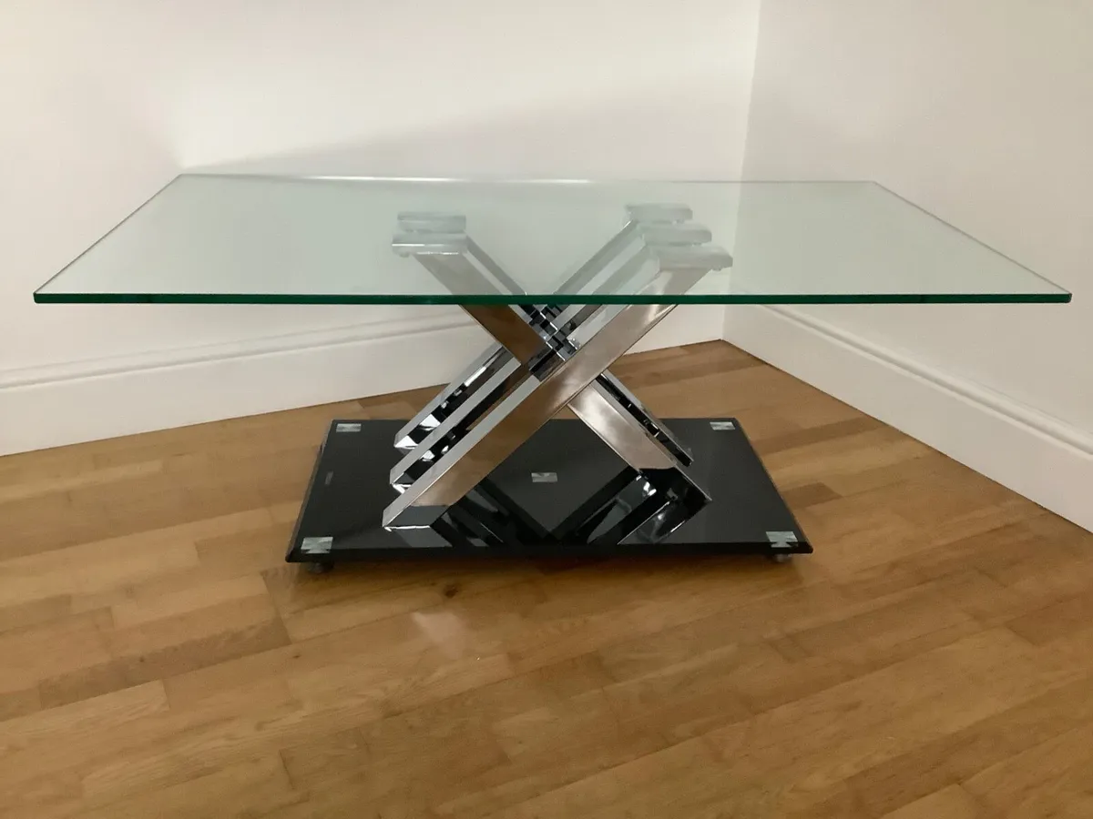 Chrome Tempered Glass Table - Image 4