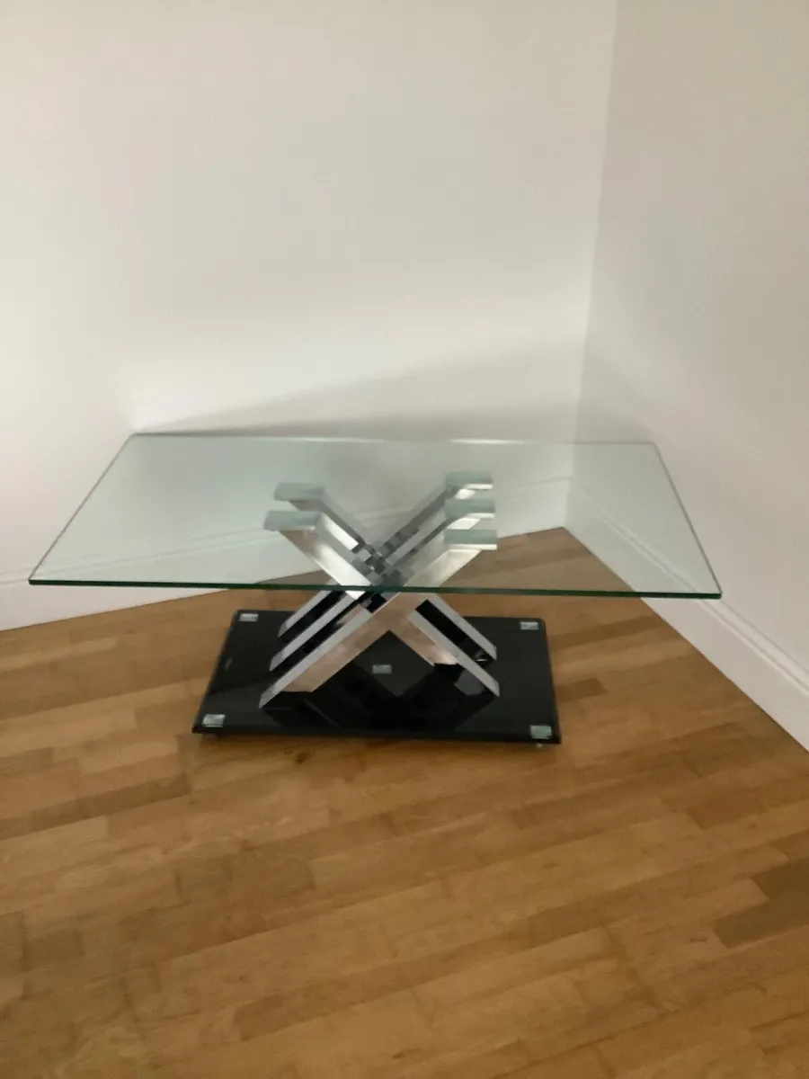 Chrome Tempered Glass Table - Image 1