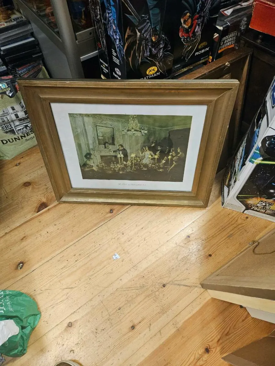 Vintage Antique Picture Print The Toast - Image 1