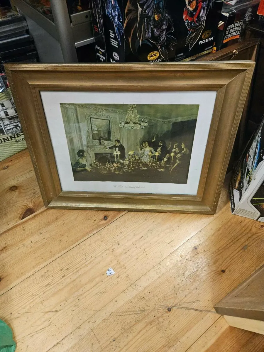 Vintage Antique Picture Print The Toast - Image 2