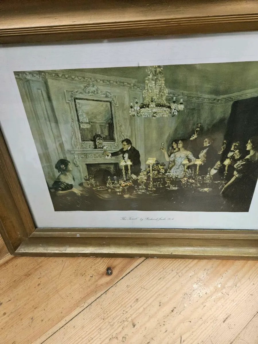 Vintage Antique Picture Print The Toast - Image 3