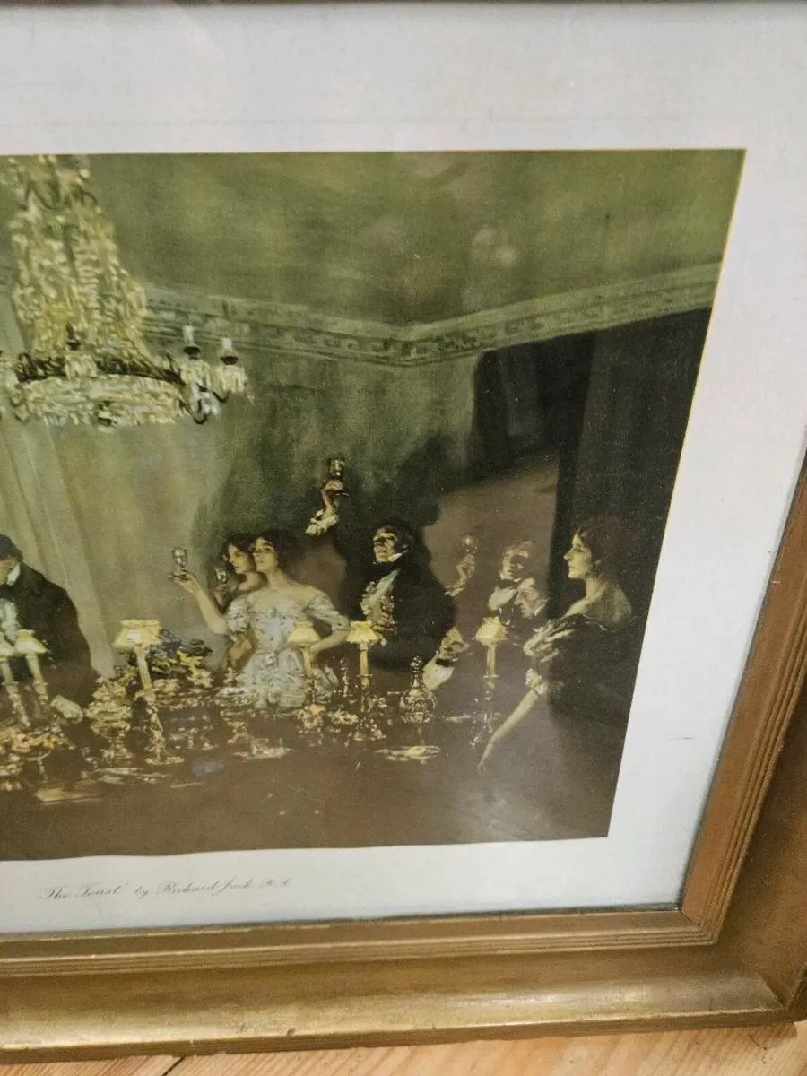 Vintage Antique Picture Print The Toast - Image 4