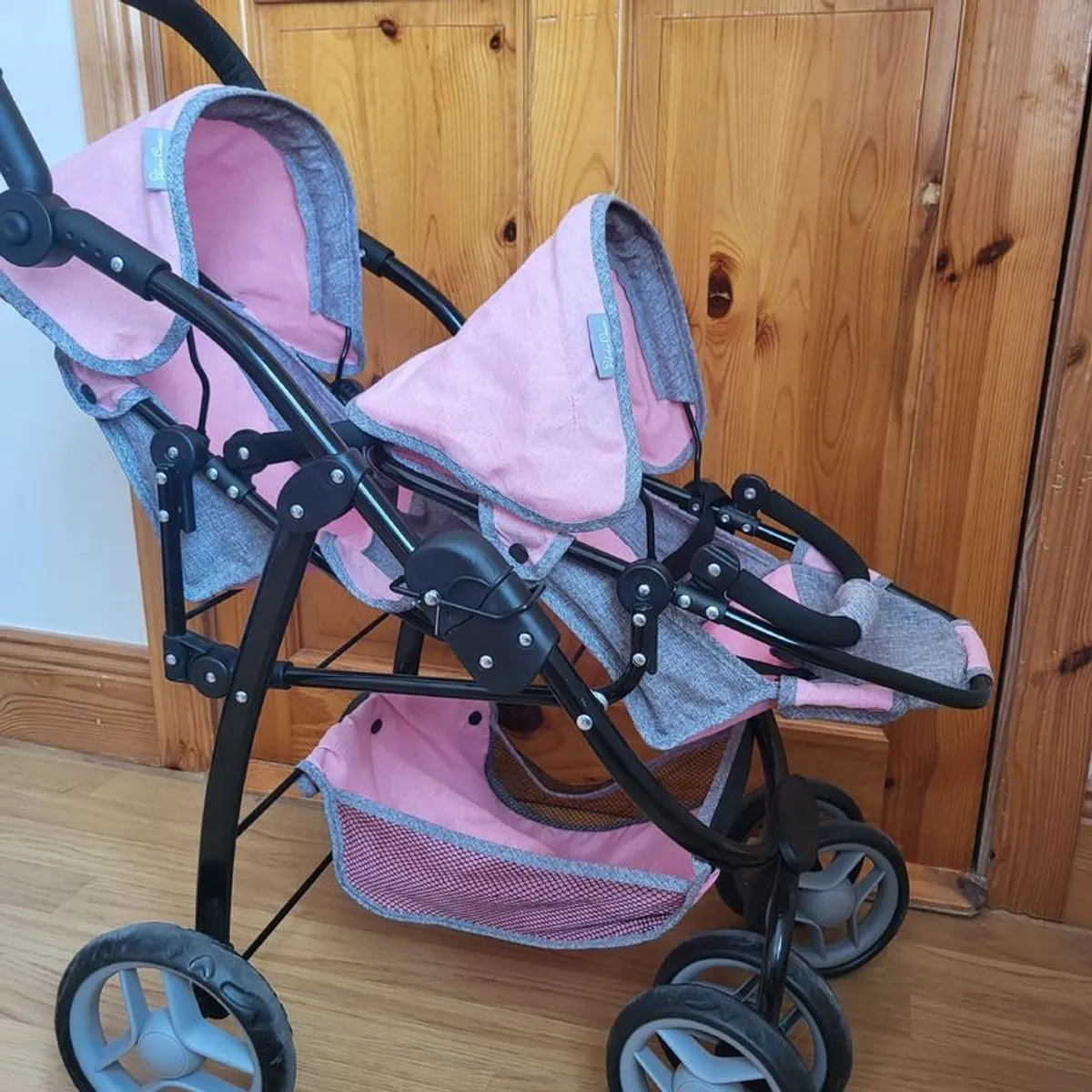 Dolls pram/buggy silver cross pink - Image 3