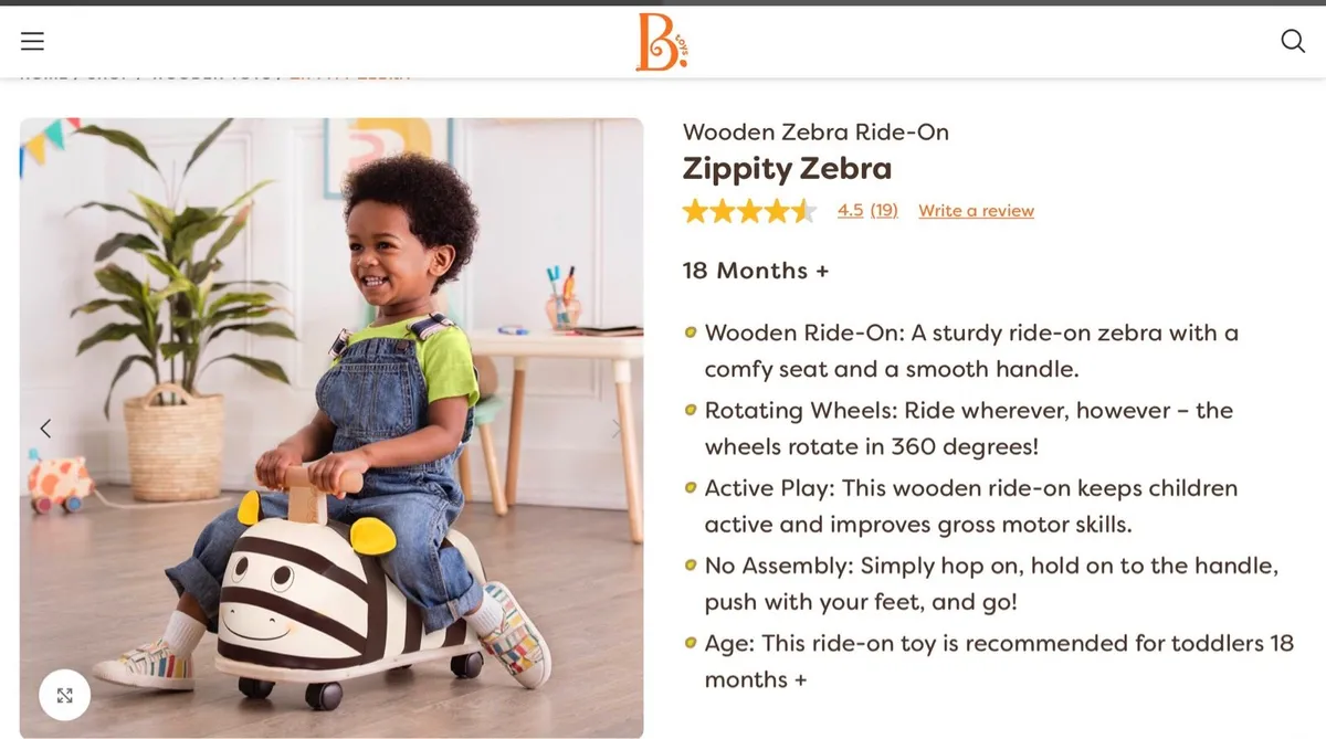 Zebra ride on toy - Image 4