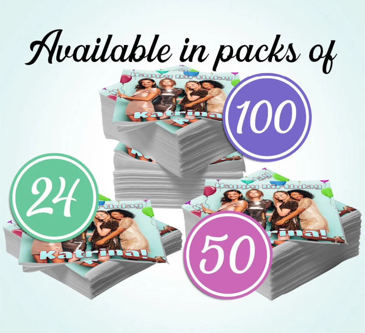 Personalised Photo Party Napkins, Serviettes - Image 3