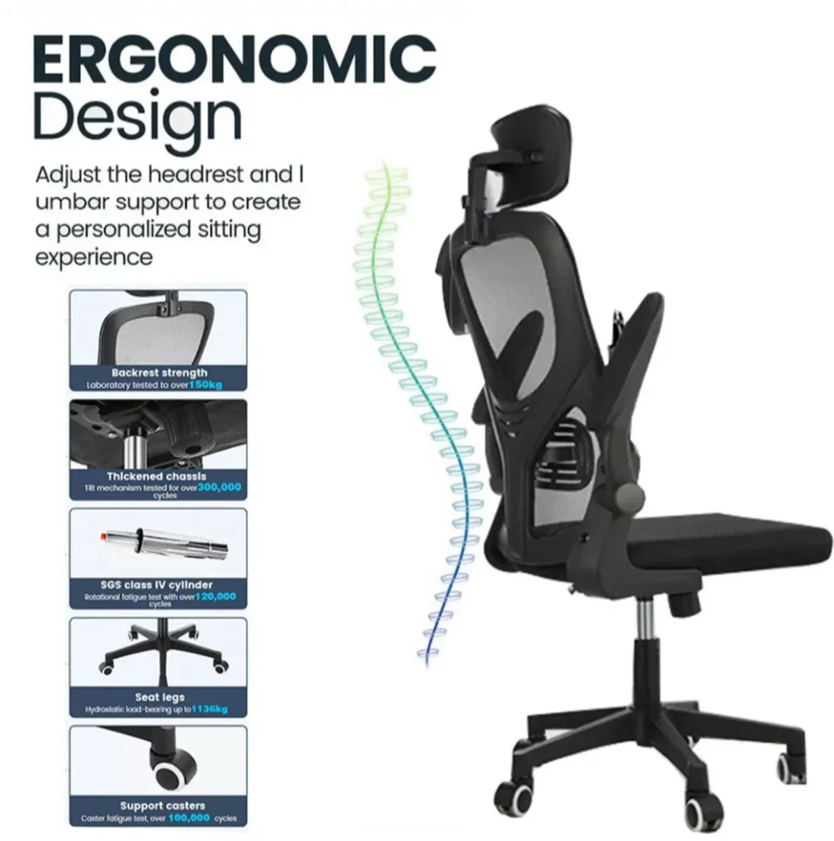 NEW Office Chair Ergonomic Mesh Swivel Chair - Image 2