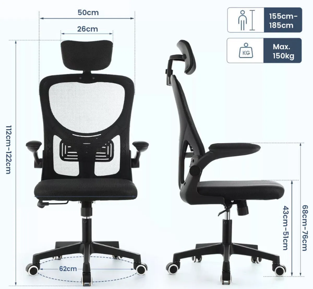NEW Office Chair Ergonomic Mesh Swivel Chair - Image 4