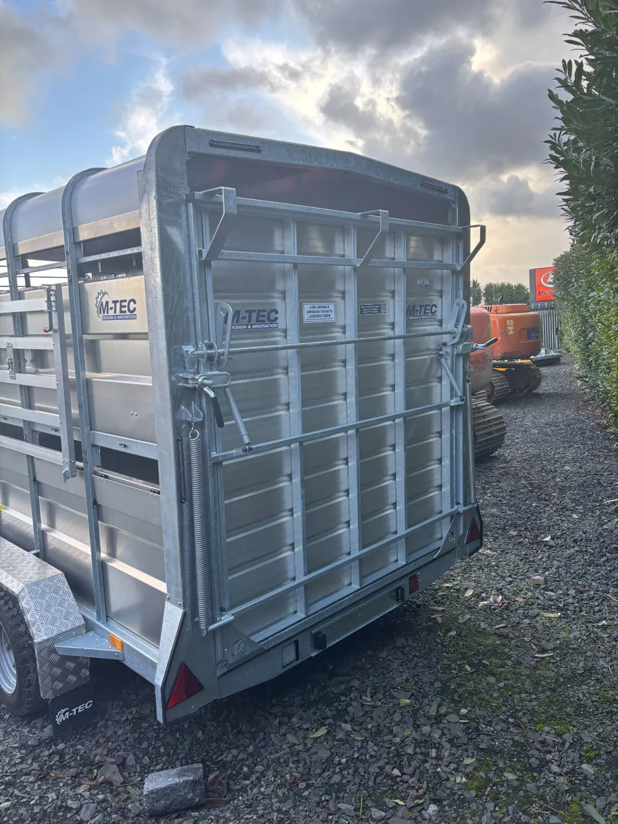 New M-Tec 14ft x 6ft Tri Axle Livestock Trailer - Image 4