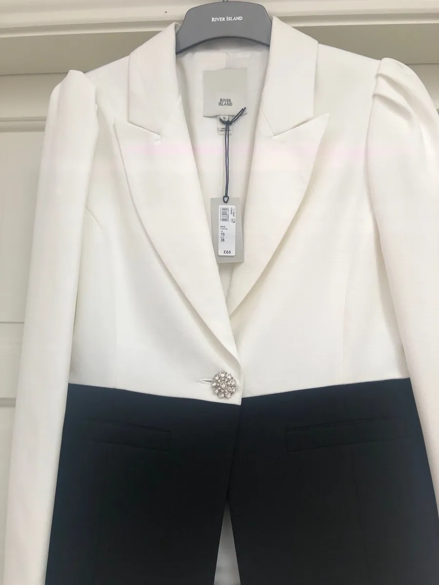 Monochrome Blazer - River Island (Size10) - Image 3