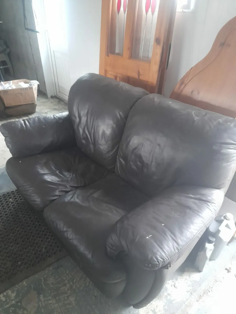 FREE.  2 seat leather sofa - Image 1