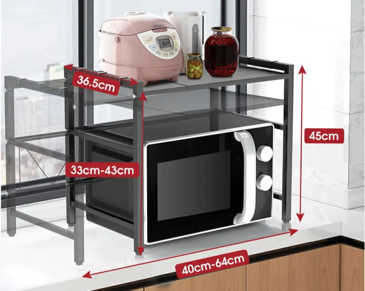 2 Tier Adjustable Rack for Microwave - Image 3
