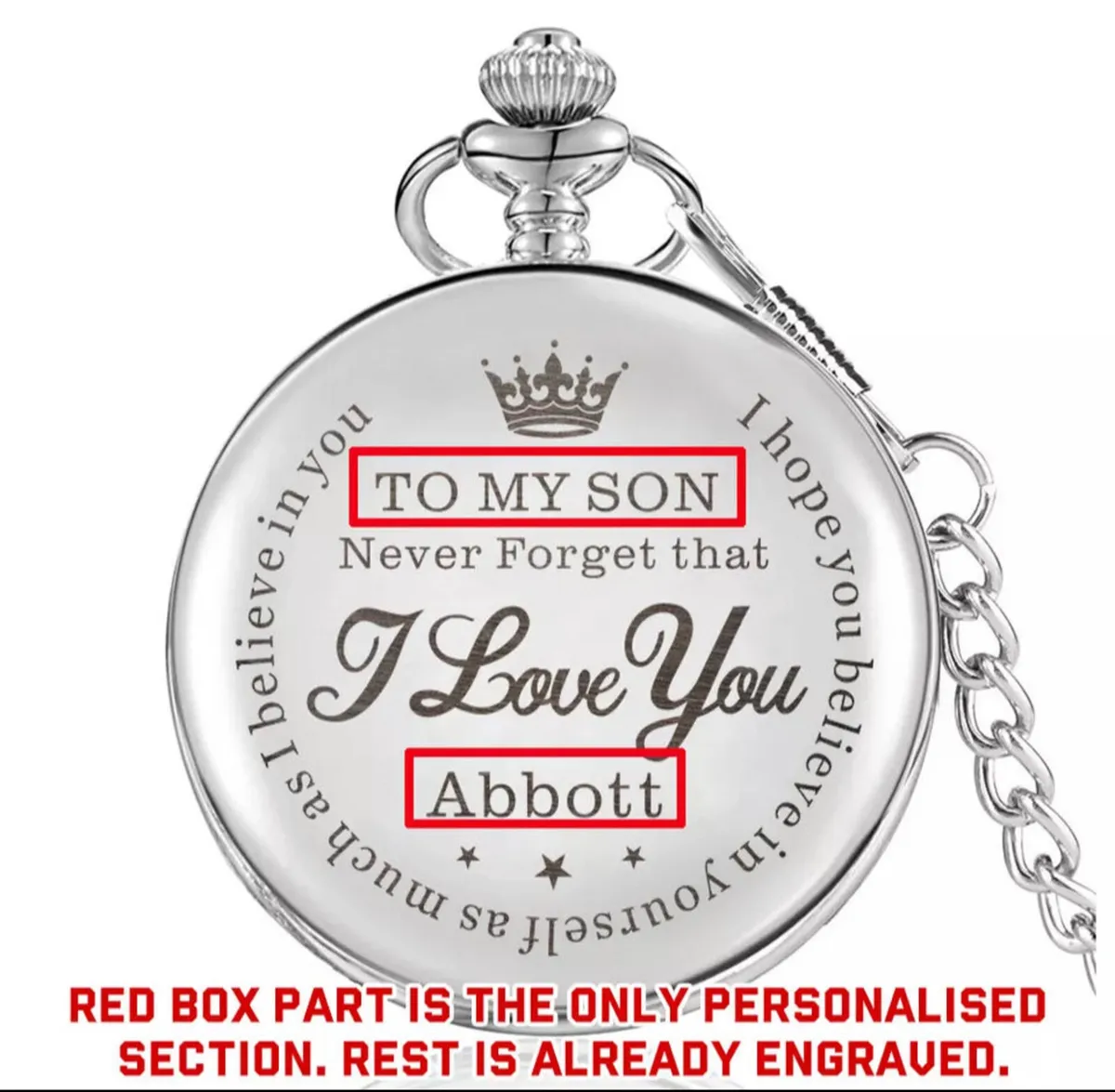 Personalised Pocket Watch "To MY SON" - Image 1