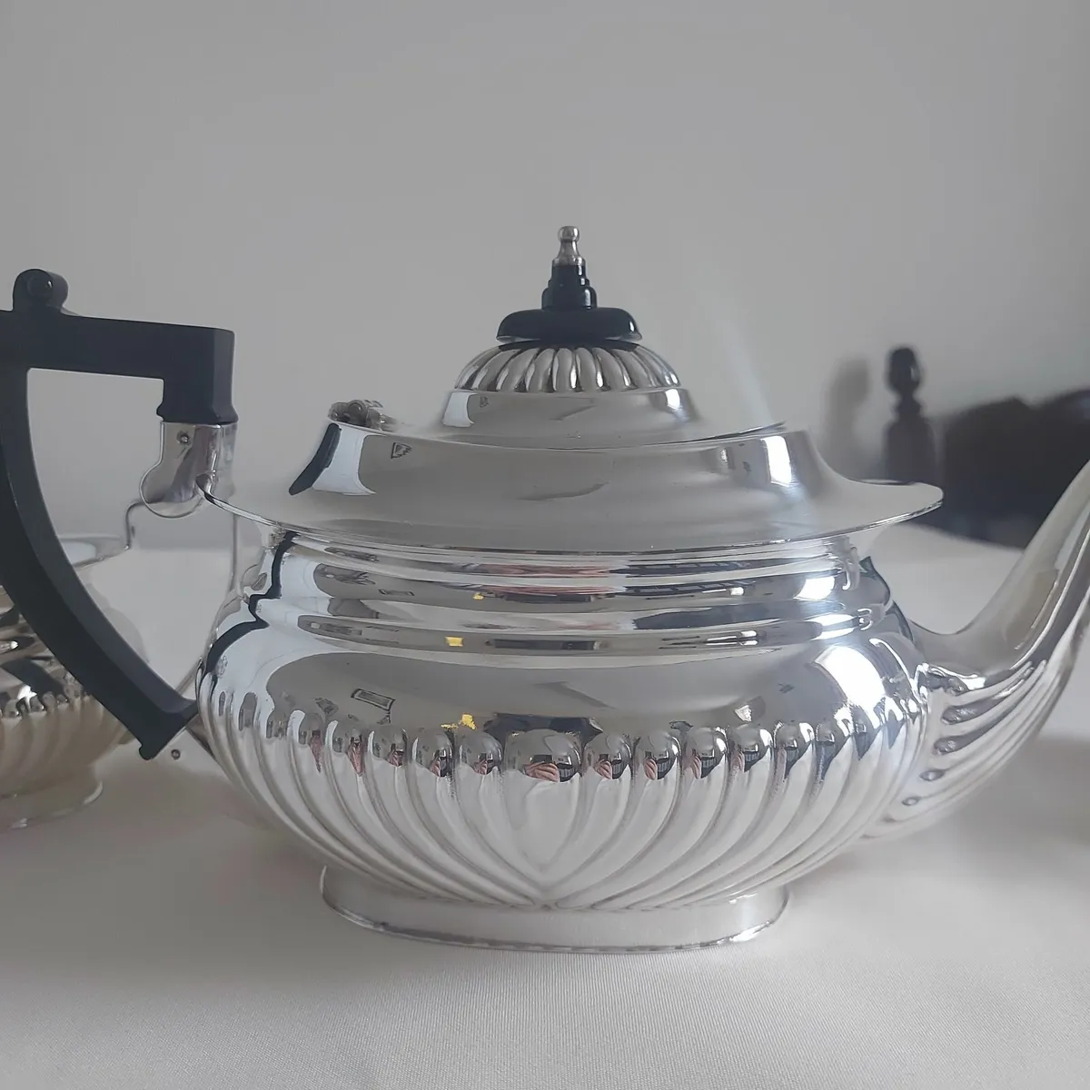 Antique silver teapot jug and sugar bowl - Image 4