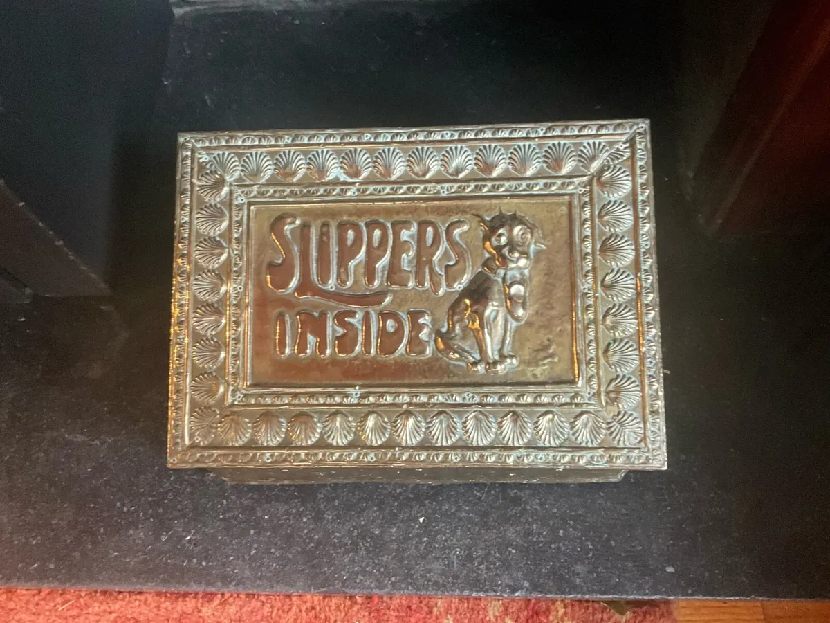 Antique Brass Bonzo Slipper Box. Original 1920s - Image 3