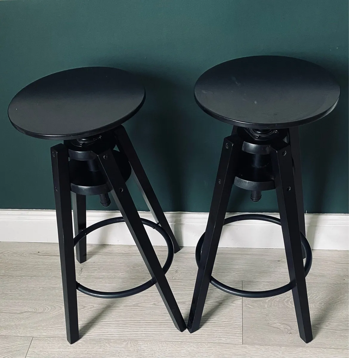 2 Bar stools - Black Dalfred from Ikea - Image 2