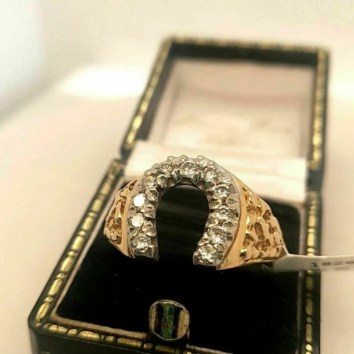 14k Yellow Gold & Diamond Horseshoe Ring - Image 1