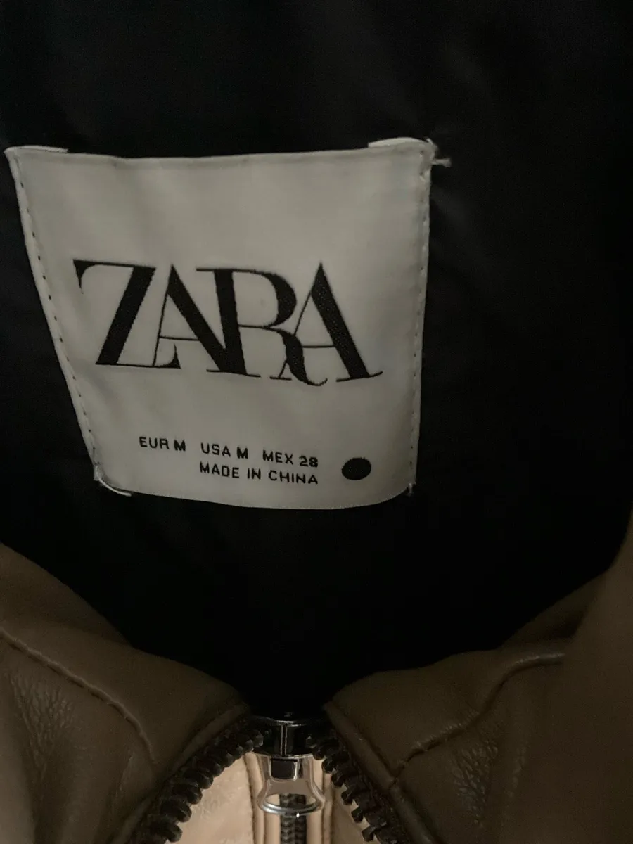 Zara Tan Faux Leather Gilet - Image 2