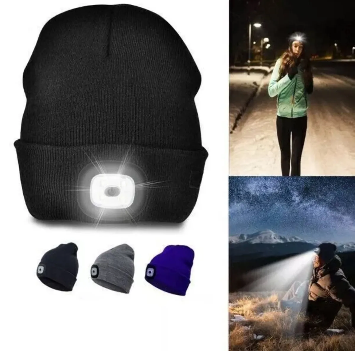 Beanie Hat with Rechargeable LED Light - Image 2
