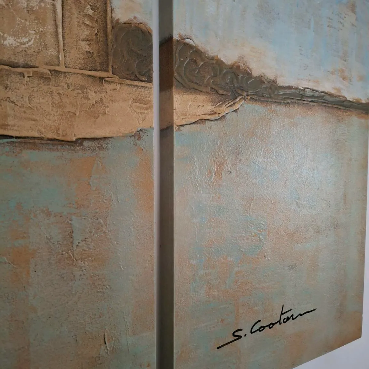 Large Triptych Oil on Canvas - Image 4