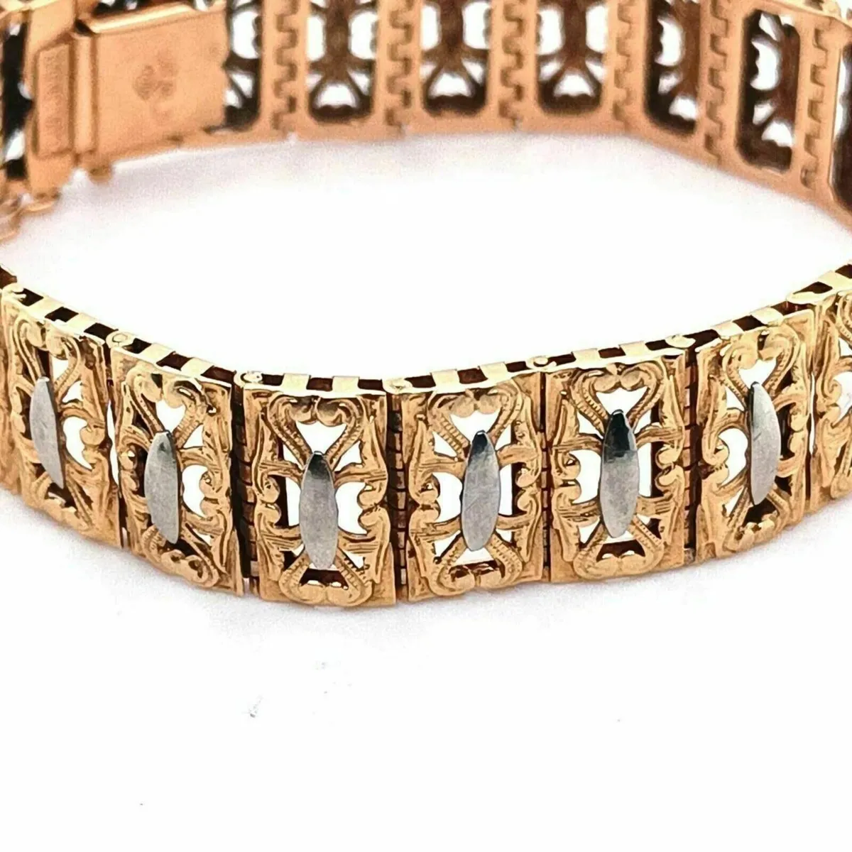 18 k Gold, Vintage Italian Brevetatto Bracelet - Image 3