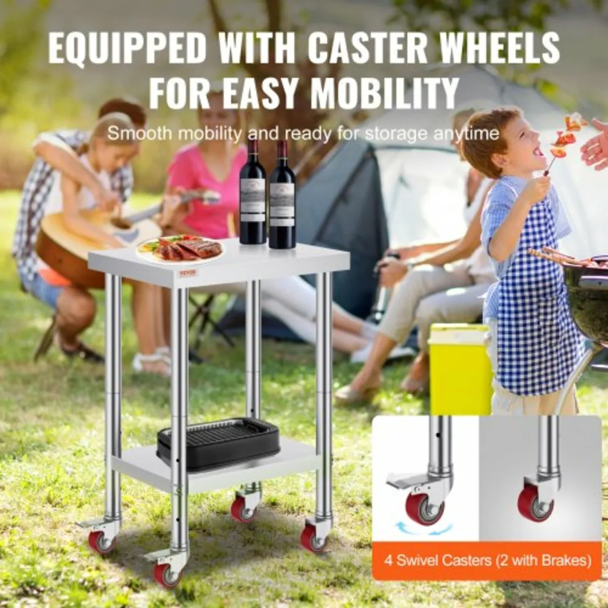 Stainless Steel Work Table 24 x 18 x 34 Inch, 700 - Image 3