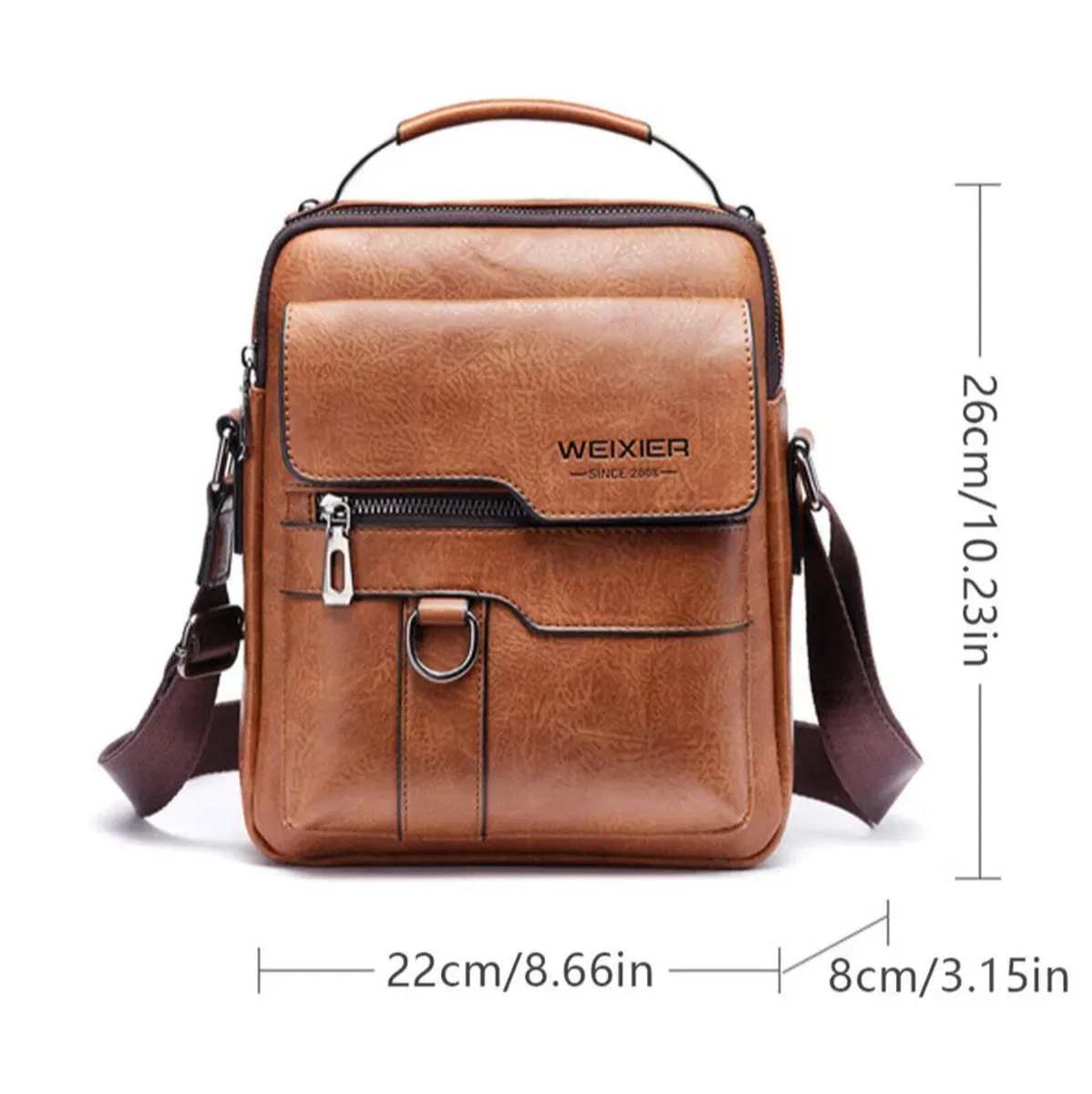 Men’s PU Leather Crossbody Shoulder Bag NEW - Image 2